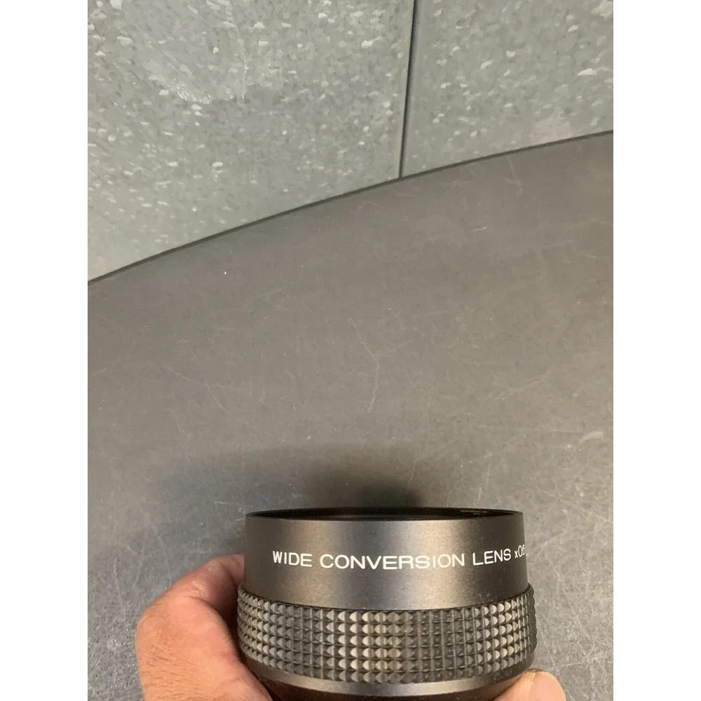 Wide Conversion Lens x0.6 Black Camera Lens Japan W/ Covers & Case